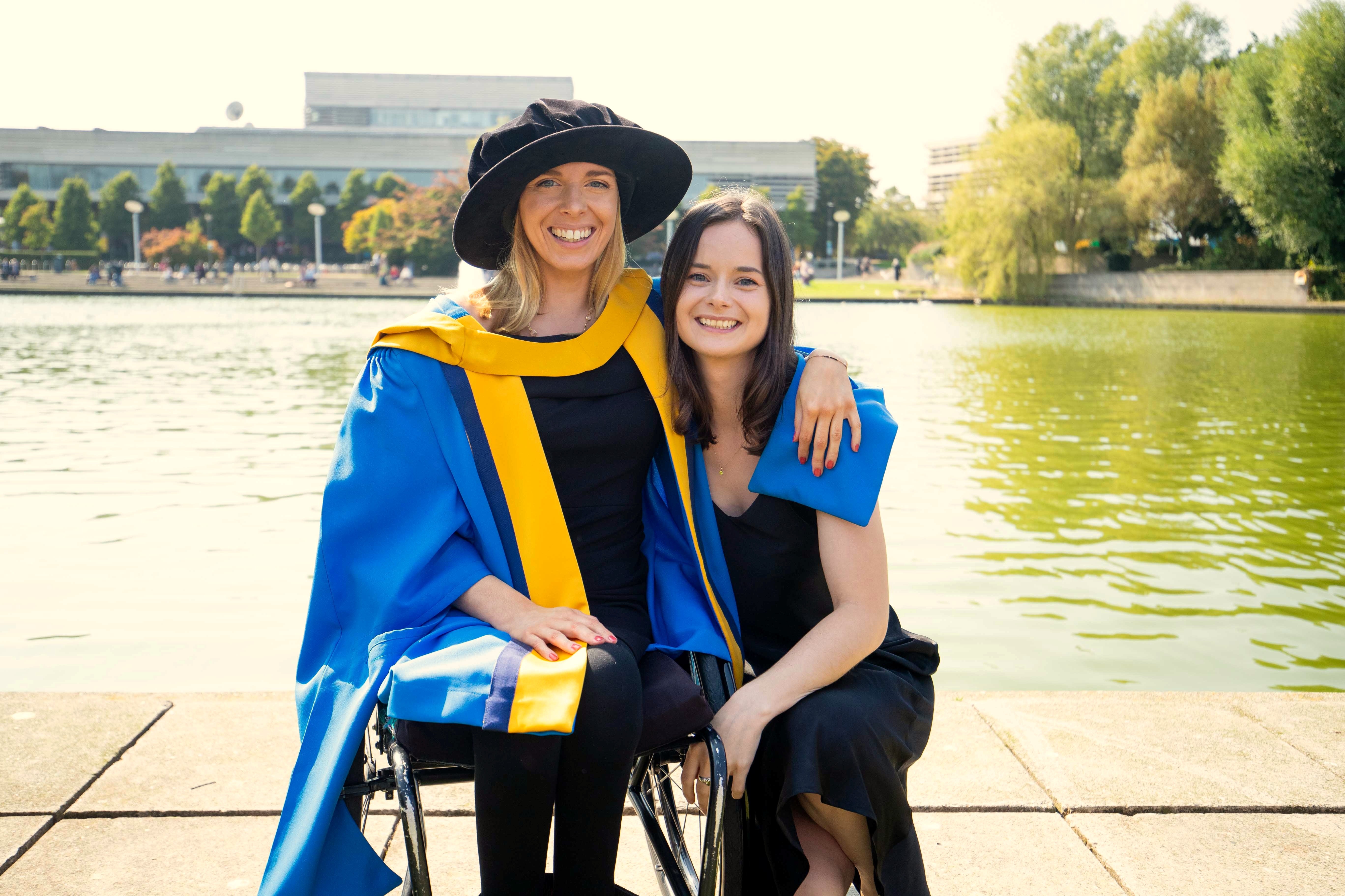PhD student in wheelchair